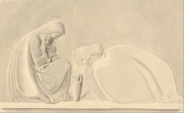 The Adoration of the Magi, a Design for Bas Relief.