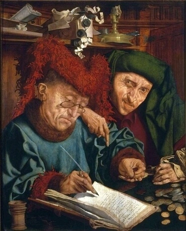 Dutch artist Marinus van Reymerswale painted "The Two Tax Collectors" in the 1540s.