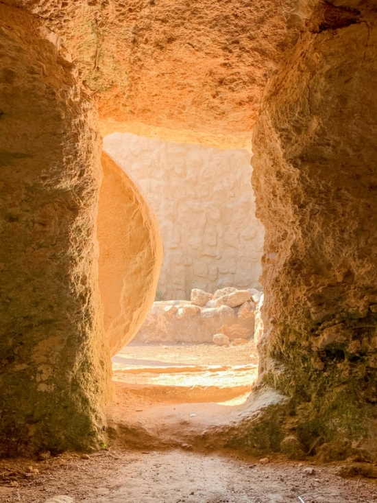 A look from inside the sepulchre in Israel.