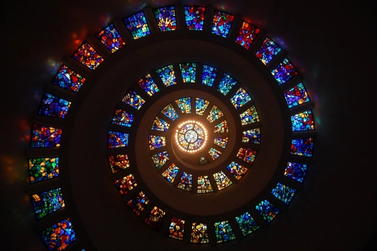 A spiral of stained glass.