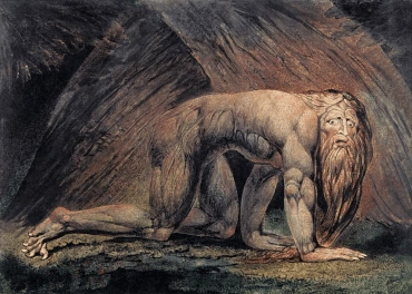 Nebuchadnezzar humbled, living as a wild beast, as painted by William Blake.