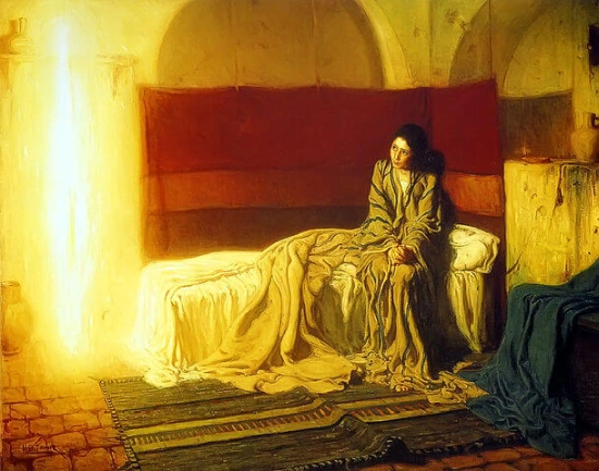 The Annunciation, 1898, Philadelphia Museum of Art.
By Henry Ossawa Tanner - http://freechristimages.org/biblestories/annunciation.htm, Public Domain, https://commons.wikimedia.org/w/index.php?curid=4864374