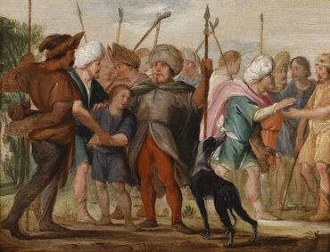 Depiction of Joseph being sold by his brothers, by Adriaen van Nieulandt