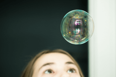 A bubble of air and a look of wonder.