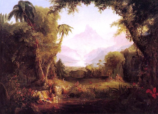 This painting by Thomas Cole, of the Garden of Eden, is on display in the Amon Carter Museum of Modern Art.