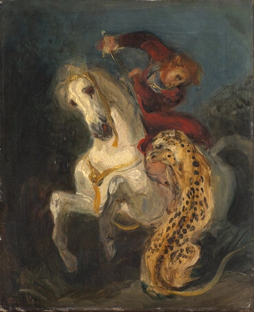 Rider Attacked by a Jaguar, by Eugène Delacroix