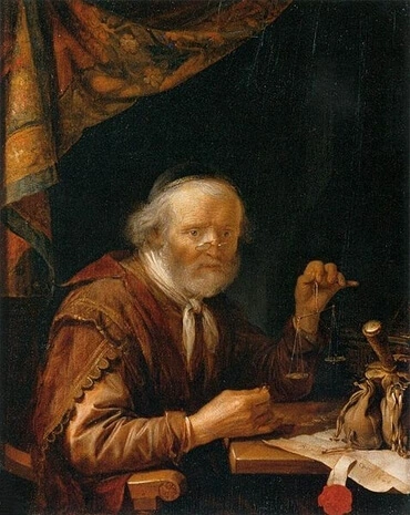 "Le peseur d'or" by Gerrit Dou, from the Louvre Museum