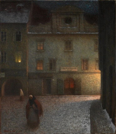 Evening Street, by Jakub Schikaneder