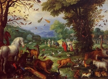 Paradise, and the Loading of the Animals in Noah's Ark, by Jan Brueghel (I)
