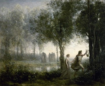 Orpheus Leading Eurydice from the Underworld, by Jean-Baptiste Camille Corot