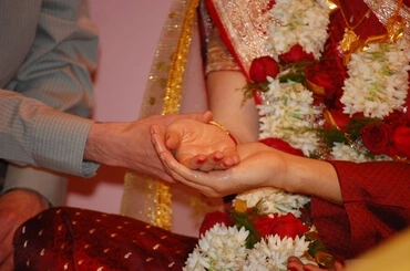 Kanya Daan ceremony during Hindu wedding, by Gori Girl