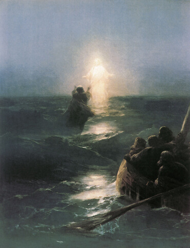This is part of a series on "Walking on Water," painted by Ivan Aivazovsky in the 1890s.