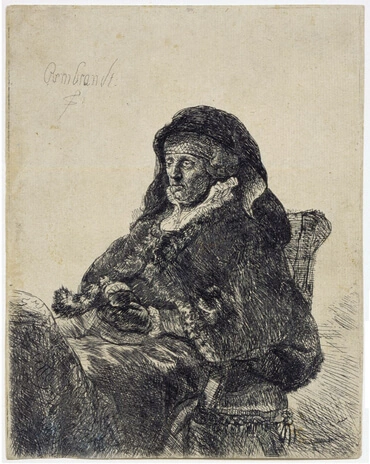 An Elderly Woman, by the Workshop of Rembrandt