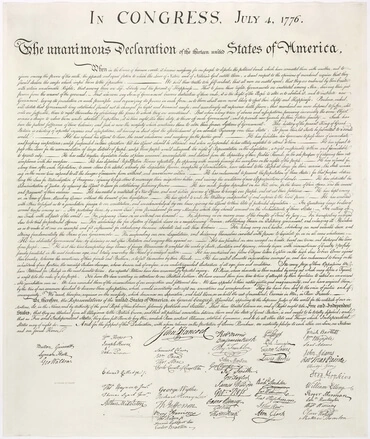 The United States Declaration of Independence, copied by William Stone in 1823.